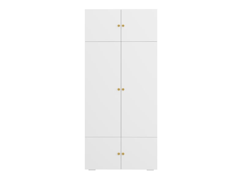 Armoire 90 x 50 x 200 cm avec 1 penderie et 5 compartiments, meuble haut à portes battantes, rangement moderne et fonctionnel pour chambre, chambre d’enfant ou bureau - blanc OPULERANE TRADING LTD - Conforama A