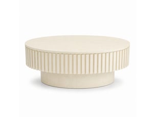 Table basse ovale coloris beige MAISENTIEL  - 60 cmx98 cm