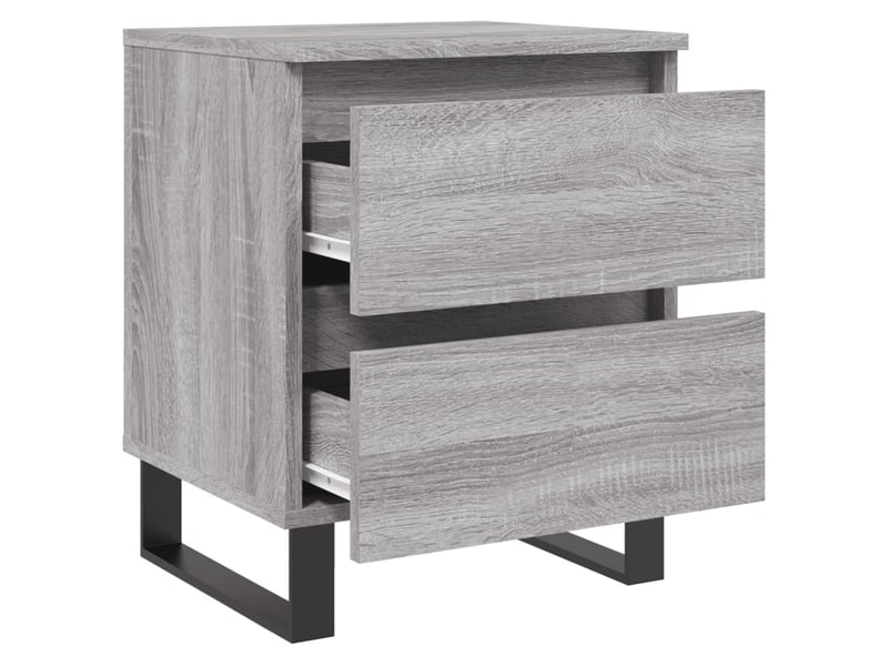 Lot de 2 tables de chevet - cabinet de chevet - table de nuit sonoma gris 40x35x50 cm bois ingénierie  - Conforama E