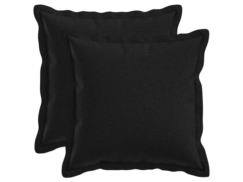 Lot de 2 coussins avec oreiller, coussins décoratifs houten noir lin synthétique cf51192 - Conforama B