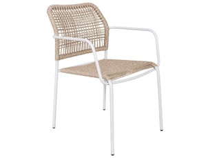 Chaise en métal avec corde marron 54x62x80 cm h