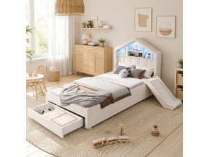 Lit cabane 90x200 cm <strong>HAUSS SPOLE</strong>  <strong></strong> coloris beige