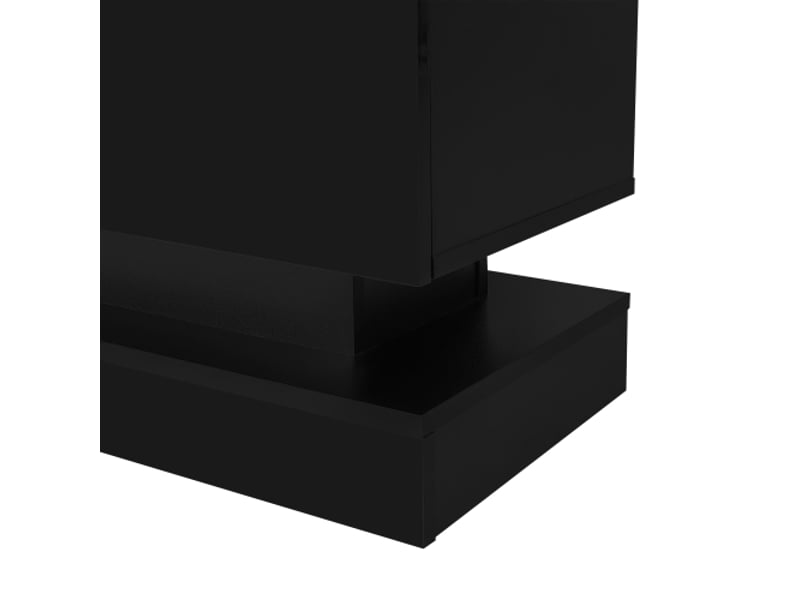  Meuble tv noir brillant led 160x35x40,5 cm – 2 tiroirs – contrôle par app – anti-basculement – compatible tv 60 pouces  - Conforama E
