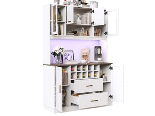 Buffet 6 porte(s)  2 tiroir(s) MEUBLIV  - 120 cm coloris blanc 