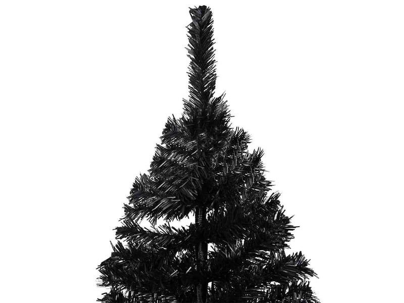  Sapin de noël, arbre de noël artificiel pré-éclairé et boules noir 240 cm pvc cf61667  - Conforama C
