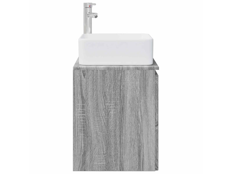  Vanité de lavabo mural, meuble de rangement sonoma gris 53x35x63 cm  - Conforama D