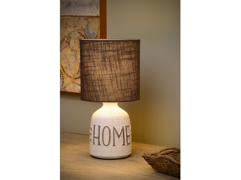 Lampe de table diam. 16,5 cm 1xe14 40w ip20 blanc - lucide - cosby  - Conforama C