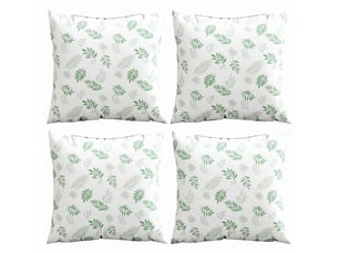 Lot de 4 coussins éparpillés tissu en polyester motif feuilles cf60904