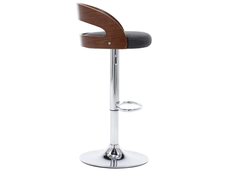  Lot de 2 tabouret de bar, chaise de bar gris foncé tissu et bois courbé  - Conforama E