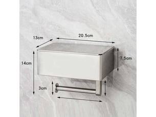 Enowelir support mural porte papier toilette avec boîte à lingettes humides en acier inoxydable sans perçage et étagère pour salle de bain