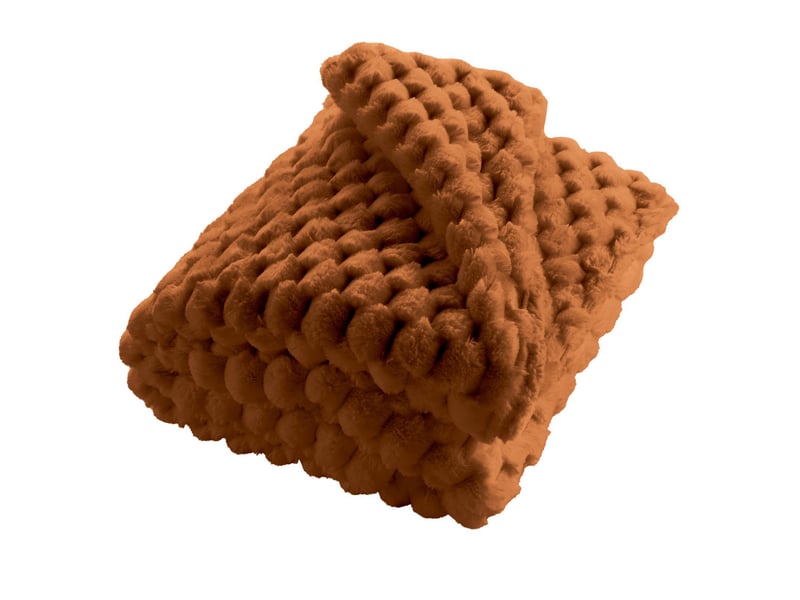  Plaid imitation fourrure , sherpa frosty camel - 220x240cm - camel  - Conforama C