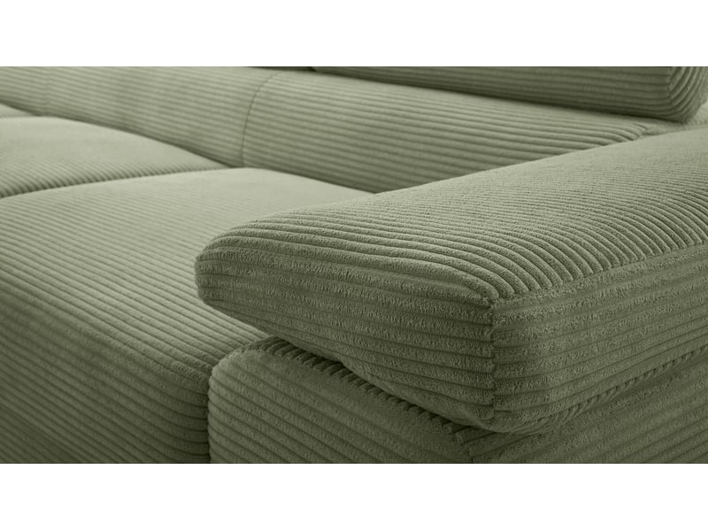 Canapé d’angle en velours côtelé arborio 280 cm vert sauge g Arborio - Conforama D