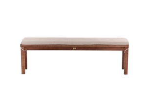 Banc avec coussin d'assise tuscania 160 cm bois d'eucalyptus beige