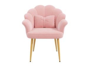 Fauteuil fixe MAISONORA  Tissu bouclette rose