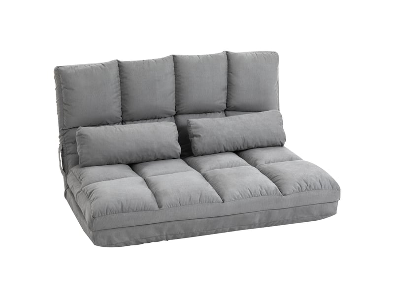  Fauteuil convertible 102x167 cm en mousse 2-en-1 gris chicfurn  - Conforama A