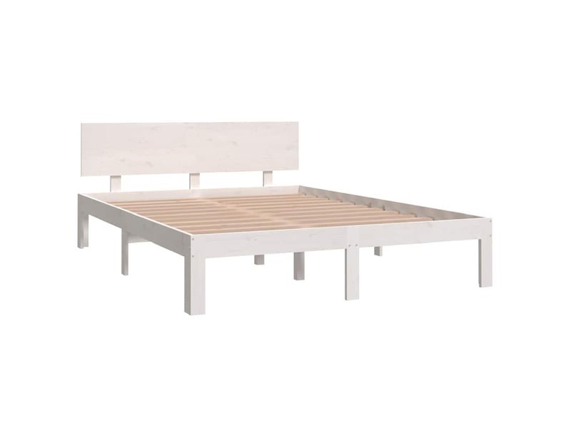 Lit double- lit adulte - cadre de lit sans matelas blanc 150x200 cm - Conforama B