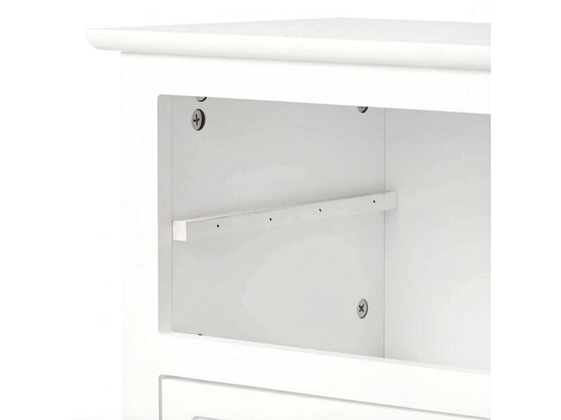  Table de chevet 40 x 30 x 60 cm – blanc – 2 tiroirs, plateau pratique et rangement compact au style moderne  - Conforama E