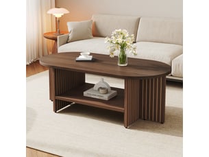 Table basse ovale coloris marron <strong></strong> <strong></strong> - 49 cmx100 cm