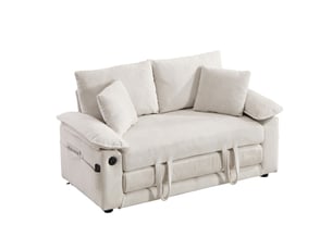 Canapé droit convertible <strong>MODENVIE</strong> <strong></strong> 2 places Tissu blanc