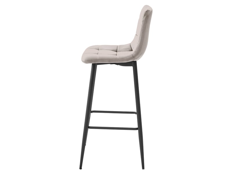  Tabouret de bar - leobert - arceto - velours beige foncépieds noirs - 43,5 x 49 x 104 cm - lot de 4  - Conforama E