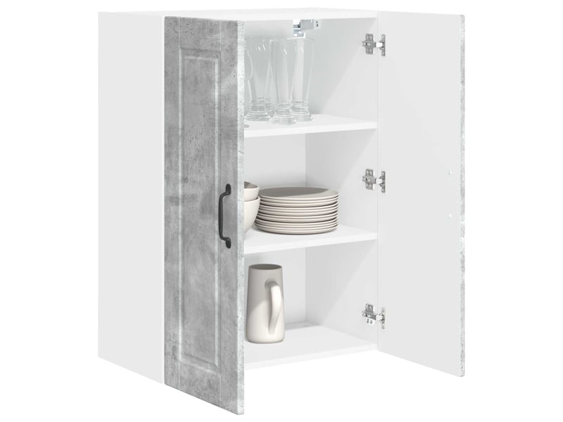 Meuble mural de cuisine, armoire de cuisine gris béton 60x31x80cm bois d'ingénierie - Conforama C