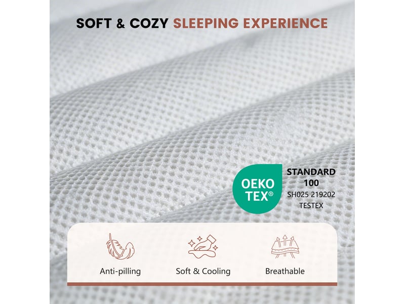  Matelas mousse tcqpz 90 x 200 cm 20 cm à mémoire de forme soutien moyen blanc  - Conforama B