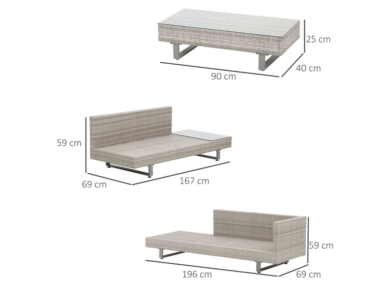 Salon de jardin d'angle 5 places – design contemporain – table incluse - Conforama C