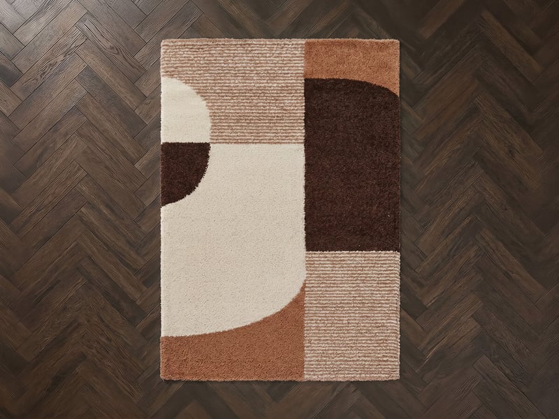 Bobochic tapis poils longs sorella motif graphique beige 200x290 SORELLA - Conforama D