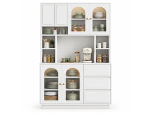 Buffet 6 porte(s) 3 tiroir(s) MEUBLIV - 106 cm coloris blanc