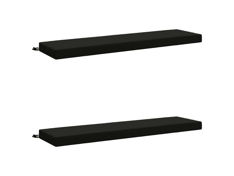  Lot de 2 coussins de banc, coussins d'assise soest 100 % polyester noir cf57329  - Conforama A