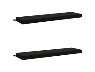 Lot de 2 coussins de banc, coussins d'assise soest 100 % polyester noir cf57329