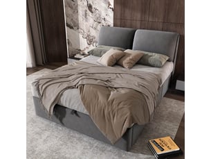 Lit coffre 140x200 cm <strong></strong>  <strong></strong> coloris gris