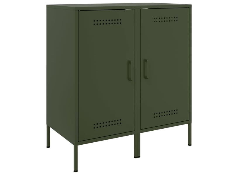  Buffets 2 pcs - bahut - meuble de rangement vert olive 36x39x79 cm acier  - Conforama A