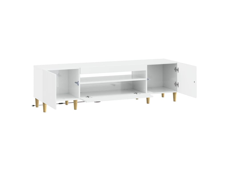 Meuble tv - banc tv - meuble de rangement led blanc brillant bois d'ingénierie  - Conforama E
