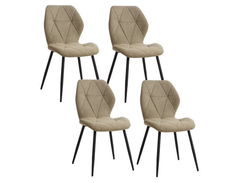  Lot de 4 chaises - chaise de salle à manger vintage en forme de diamant - chaise en lin - pieds en métal(vert) Grand-house - Conforama A
