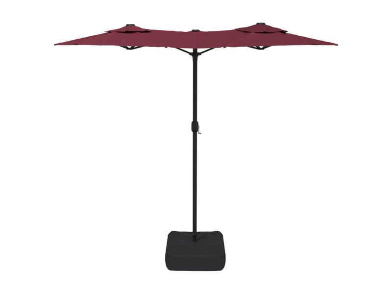  Parasol de jardin à double tête avec led ambiance cosy 316 x 145 x 240 cm en polyester rouge bordeaux 02_0047396  - Conforama C