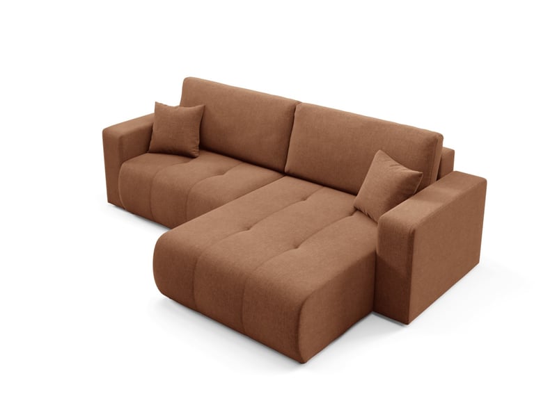  Canapé d'angle convertible molinio l orange  - Conforama C