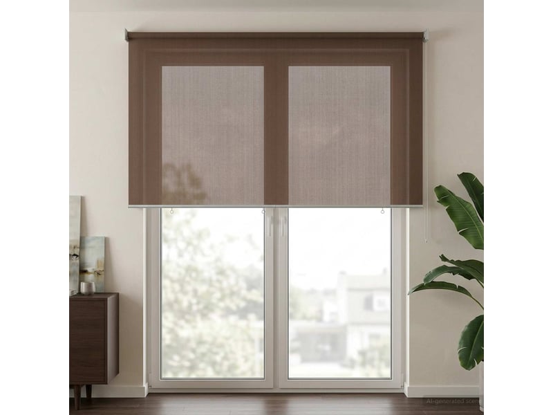  Store enrouleur extérieur, store à rouleau à 90% de blocage uv taupe hdpe cf45220  - Conforama C