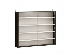 Vitrine coloris noir 4 étagère(s) <strong>BEAOK</strong> <strong></strong> - 80 cmx60 cm