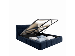 Lit coffre 180x200 cm <strong>Sampur</strong>  <strong>PREMIUM</strong> coloris bleu