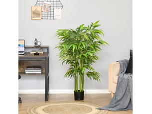 Bambou artificiel en pot 140 cm – vert – 780 feuilles en plastique, pot lesté, sans entretien facile