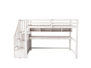 Lit mezzanine 90x200 cm <strong></strong>  <strong></strong> coloris blanc