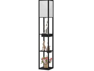 Lampadaire 26x26x159 cm 3 compartiments mdf noir