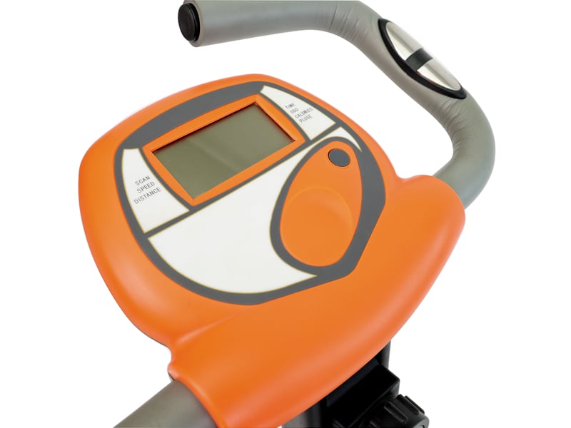Vélo d’Appartement Pliable Magnétique – 8 Niveaux de Résistance, Écran LCD, Dossier et Capteur Cardiaque - Conforama D