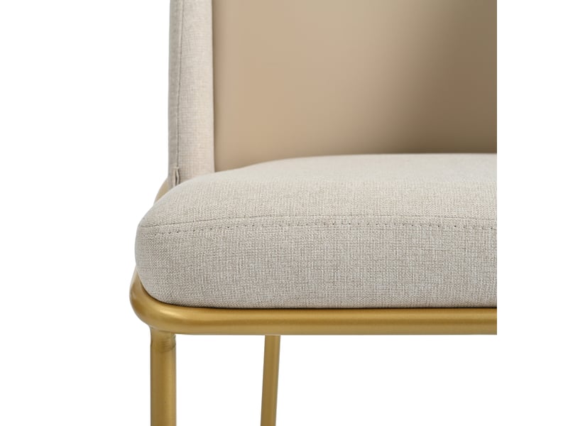 Chaises design – ensemble de 4 – pieds inclinés et réglables – beige et kaki – salon, bureau ouvert, salle à manger - Conforama D