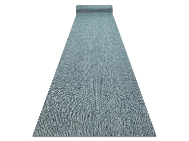  Le tapis de couloir sizal sion mélange tissé à plat turquoise 100 cm 100x300 cm  - Conforama A