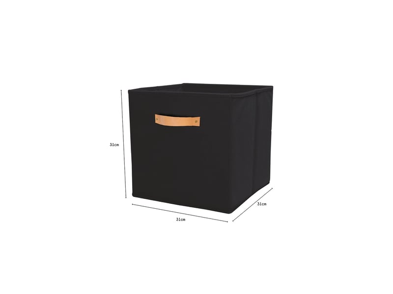Lot de 6 paniers pliables en polycoton noir 31 x 31 x 31 cm 34921L - Conforama C