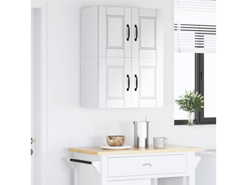 Meuble mural de cuisine, armoire de cuisine 2 pcs blanc brillant bois d'ingénierie shl5150 - Conforama D