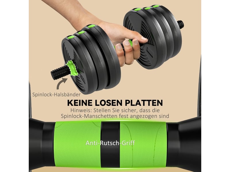 Kit d'haltères réglables 25 kg, set d'haltères multifonction 3 en 1 avec barre pour entraînement à domicile - Conforama R