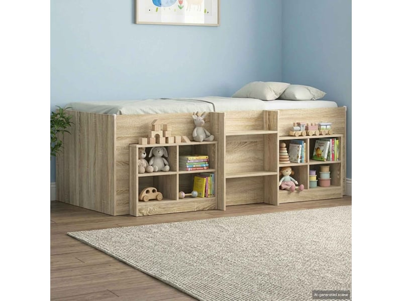  Armoire de lit 2 pièces chêne sonoma 66x33x48 cm  - Conforama D
